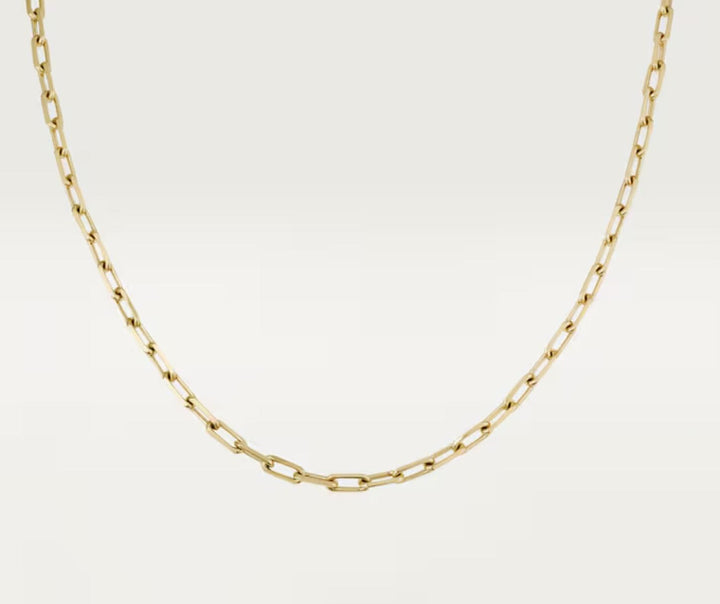 Cartier Santos 18K Y Gold Necklace Small links 20.5" w/ Box and Papers