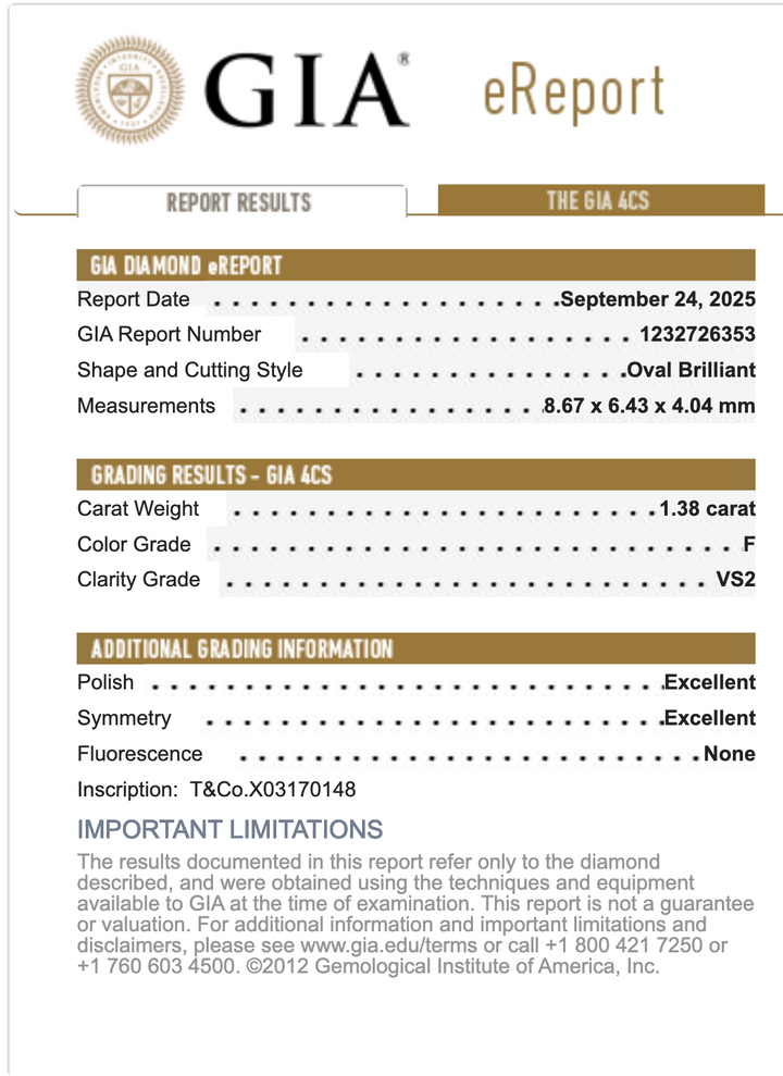 Coming Soon - Tiffany & Co. Platinum Soleste 1.38 Ct. Center Oval Diamond engagement ring