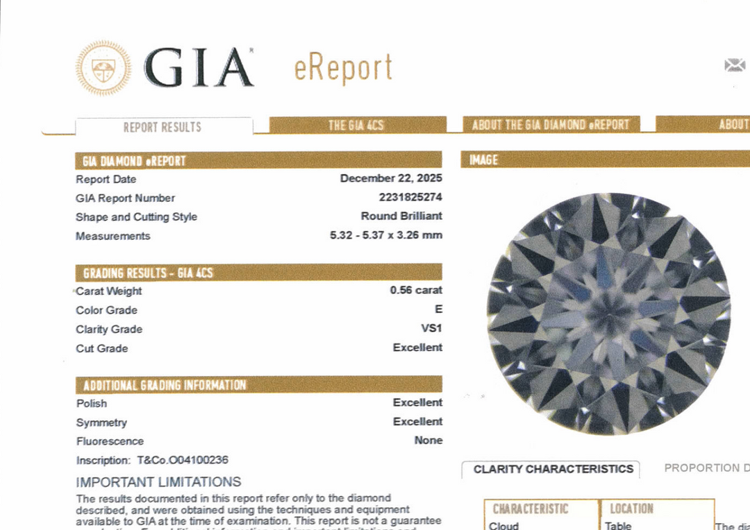 Tiffany & Co. Platinum Three Stone Diamond Engagement Ring 1.12ct Ttl. E VS