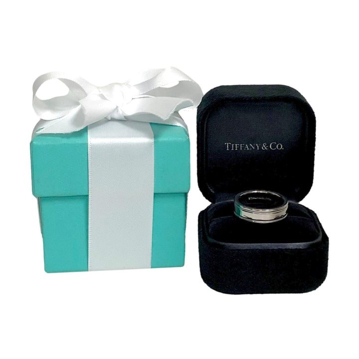 Tiffany & Co. Platinum Classic Double Milgrain Men’s Band Ring, 6mm, Size 7.5