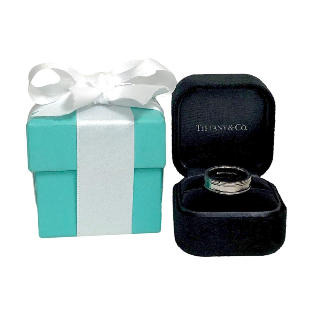 Tiffany & Co. Platinum Classic Double Milgrain Men’s Band Ring, 6mm, Size 8.75