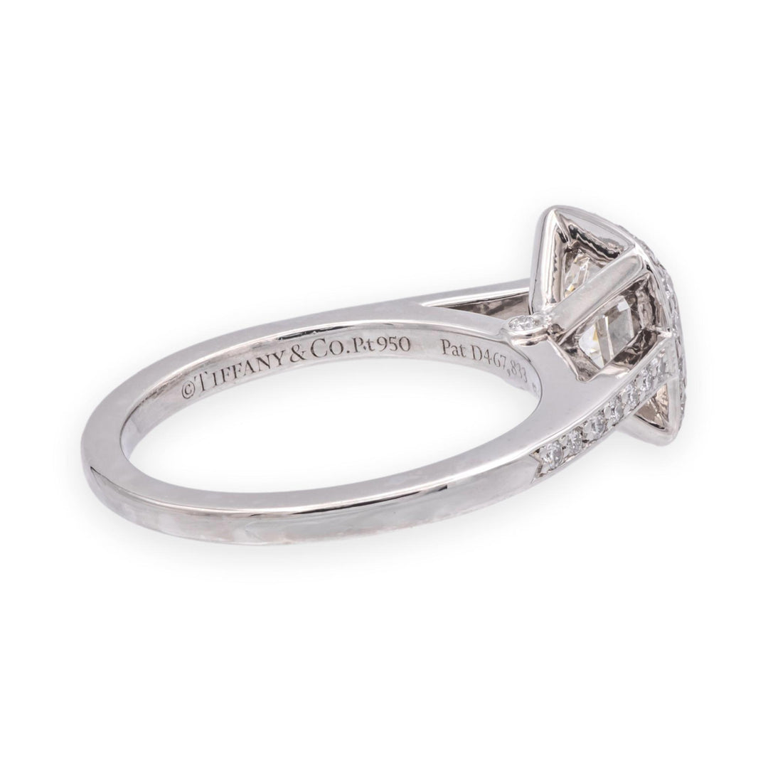 TIffany & Co. Platinum Legacy .98ct Center Cushion Diamond Engagement Ring