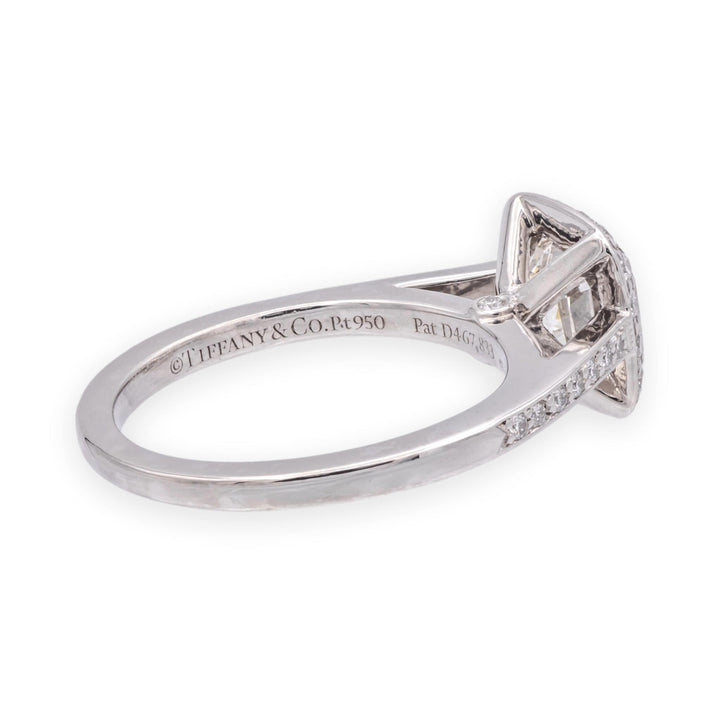 TIffany & Co. Platinum Legacy .98ct Center Cushion Diamond Engagement Ring