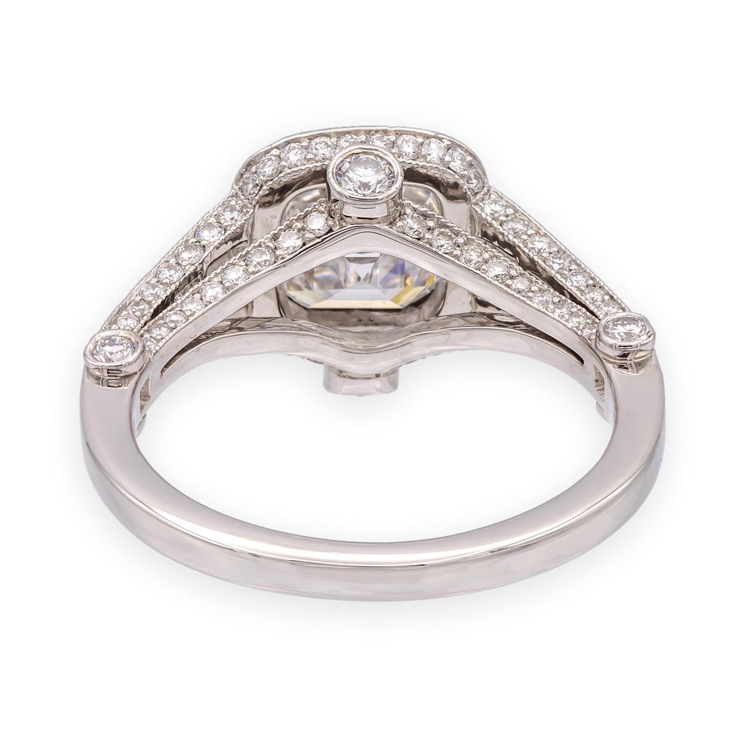 Tiffany & Co Legacy 1.37 ct Center DVS1 Cushion Diamond Engagement Ring Platinum