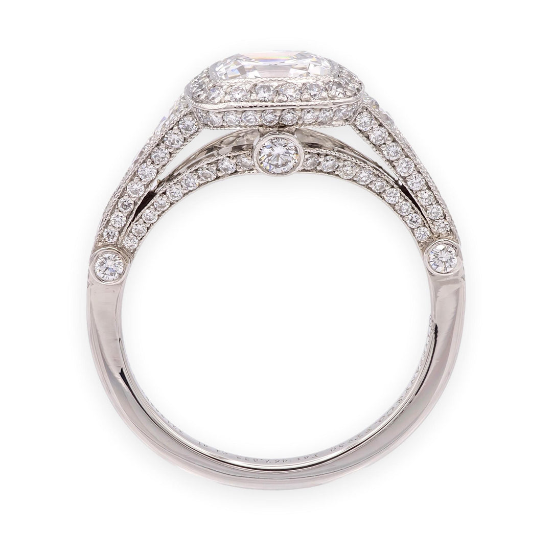 Tiffany & Co Legacy 1.37 ct Center DVS1 Cushion Diamond Engagement Ring Platinum
