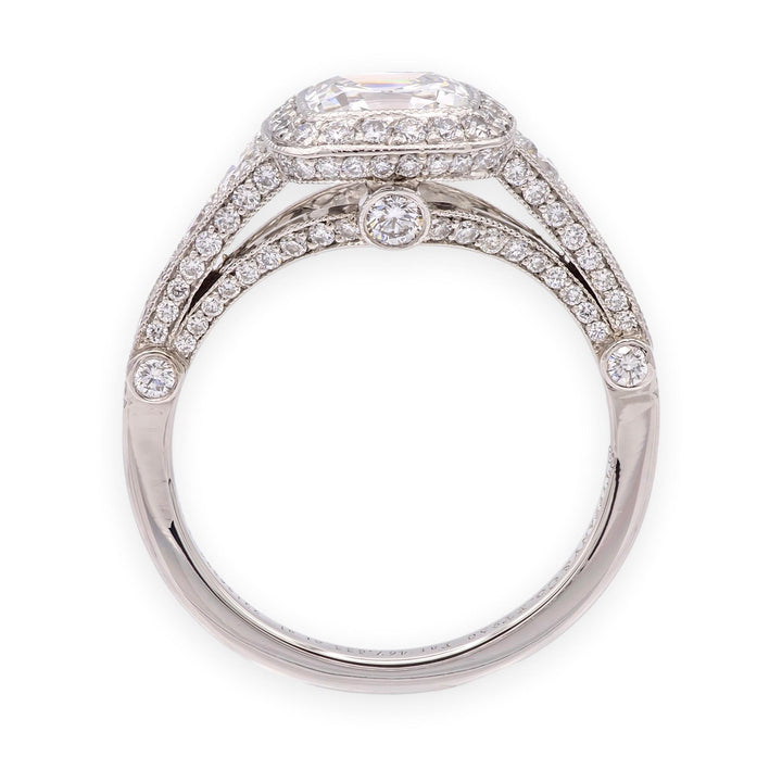 Tiffany & Co Legacy 1.37 ct Center DVS1 Cushion Diamond Engagement Ring Platinum