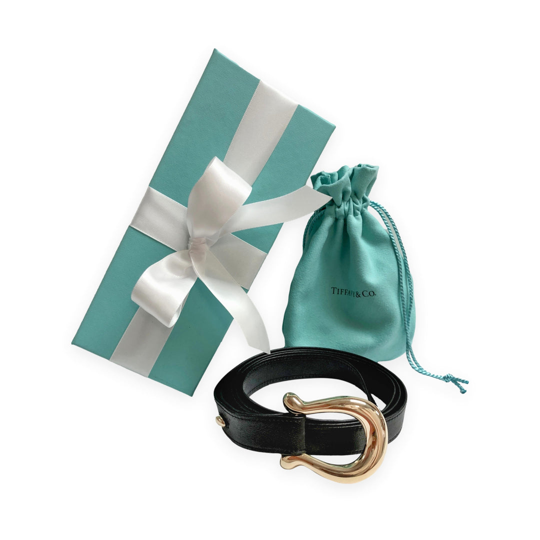 Tiffany & Co. Elsa Peretti Vintage Equestrian Horseshoe 18K Y Gold Buckle Belt