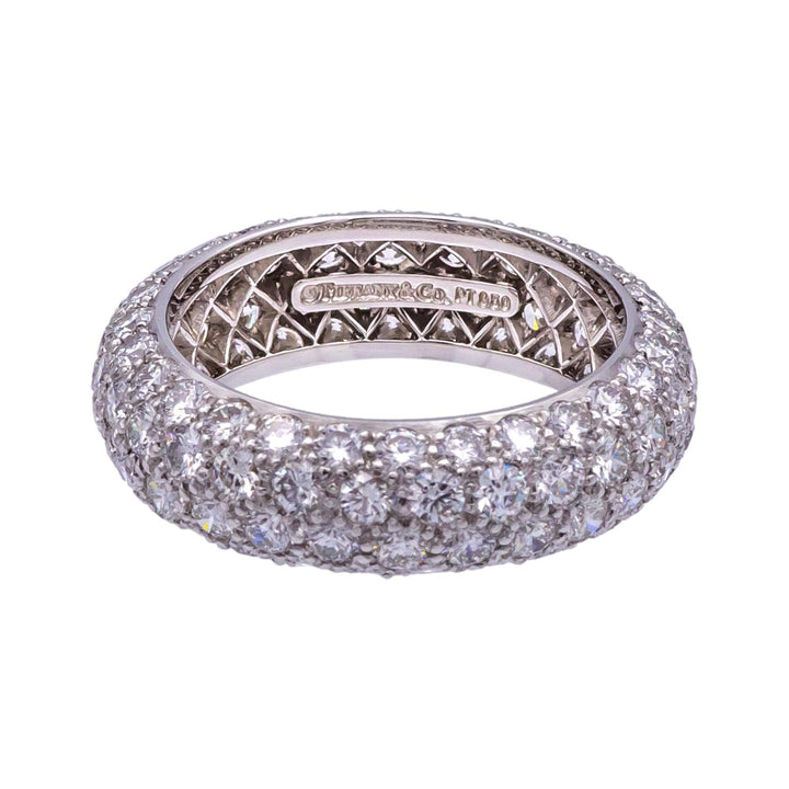 Tiffany & Co. 4 Row Etoile Diamond Pave Platinum Band Ring – 3.25 cts, Size 5.5