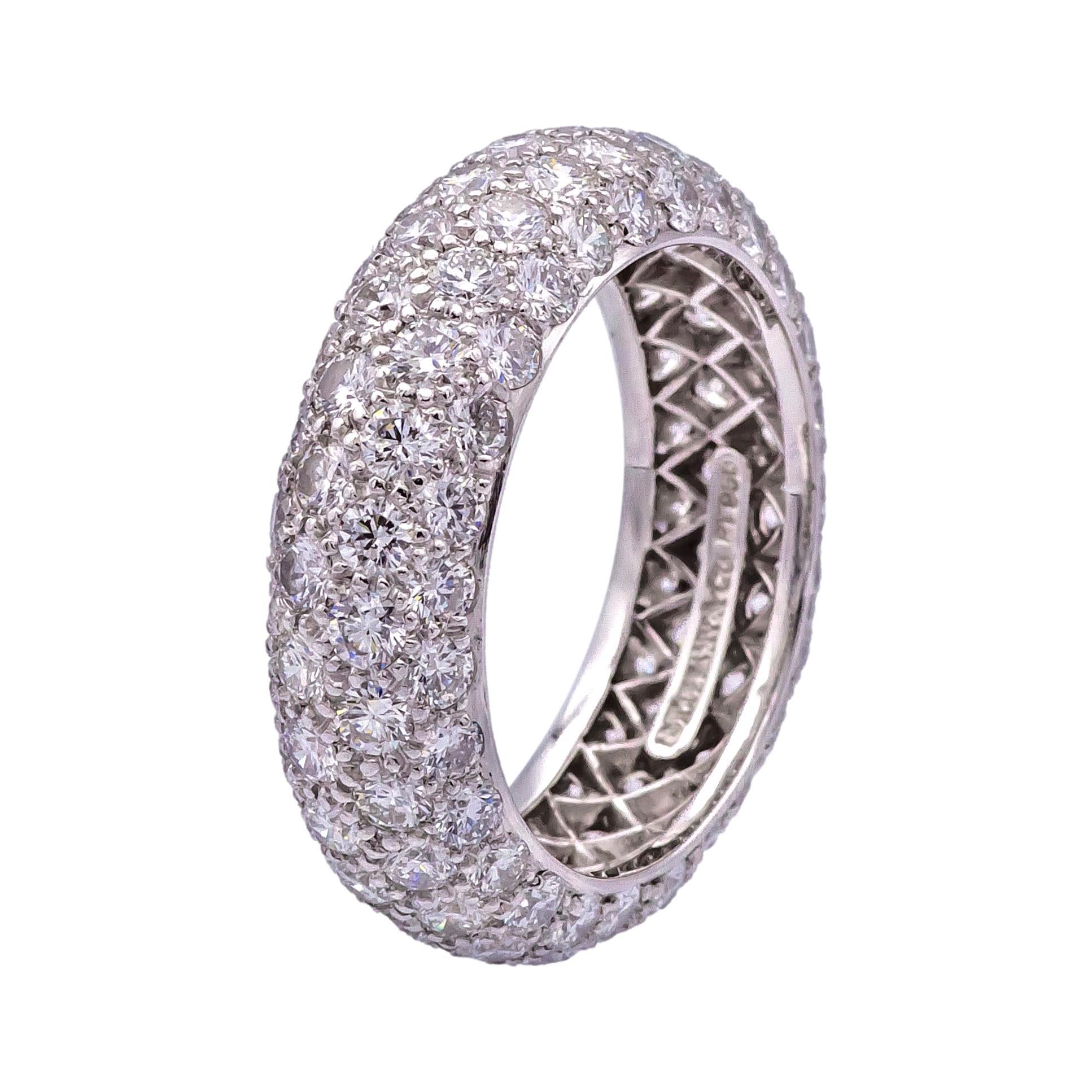 Tiffany Co. 4 Row Etoile Diamond Pave Platinum Band Ring 3.25 cts The Diamond Oak