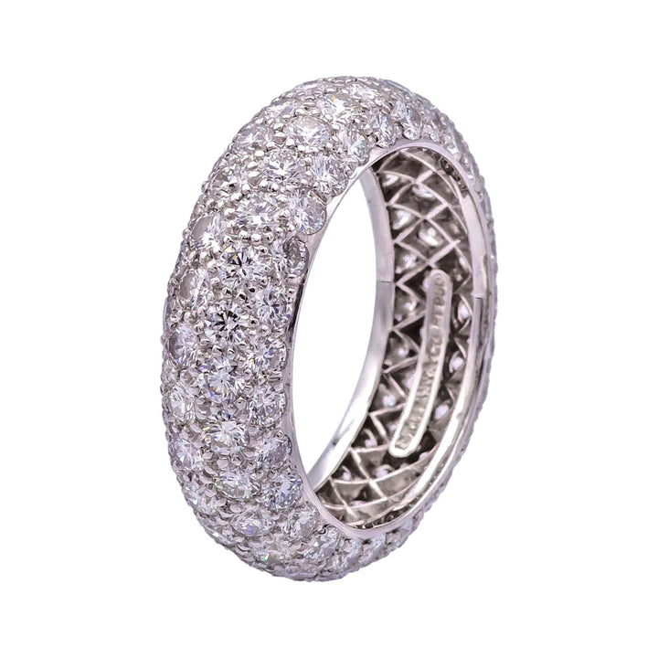 Tiffany & Co. 4 Row Etoile Diamond Pave Platinum Band Ring – 3.25 cts, Size 5.5