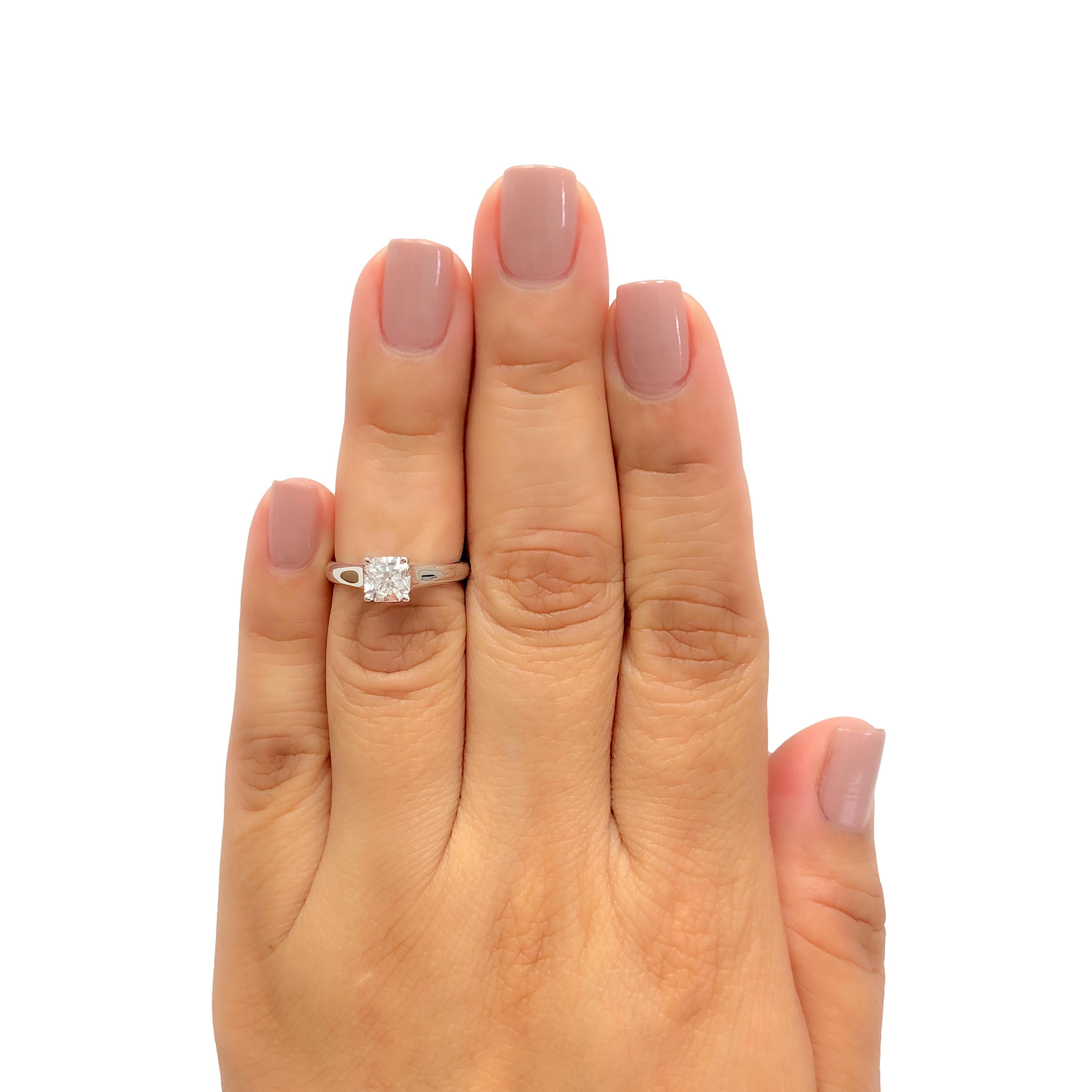 Tiffany Co. Lucida Diamond Engagement Ring .87ct EVS2 in Platinum The Diamond Oak