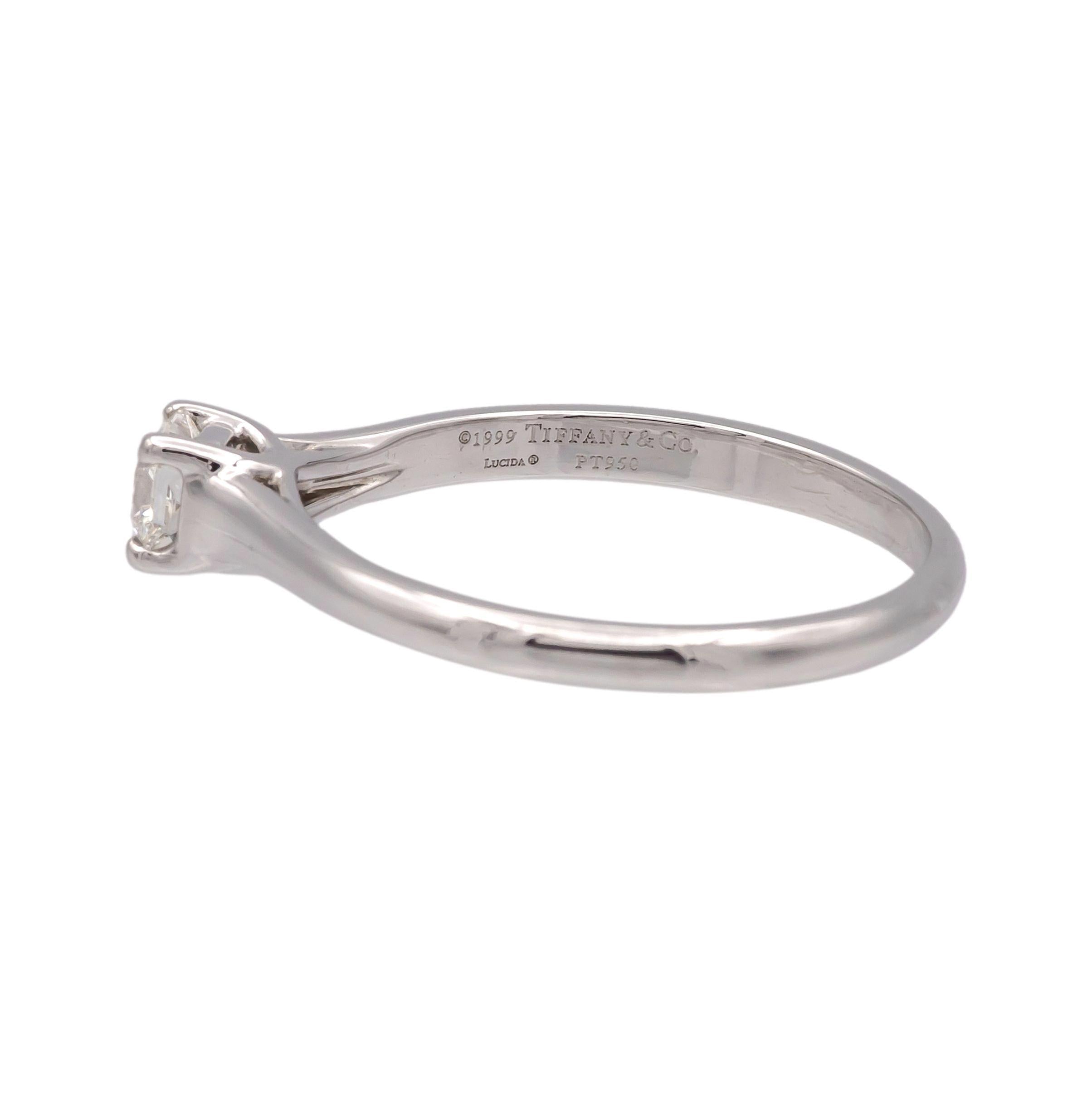 Tiffany & Co Lucida Cut Diamond Platinum Engagement Ring