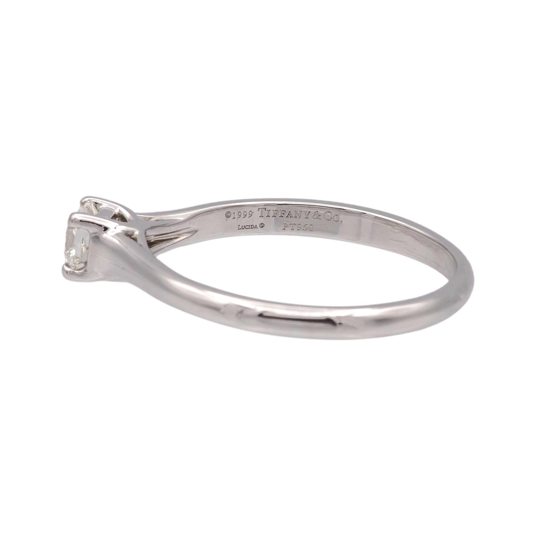 Tiffany & Co. Platinum Lucida Cut Diamond Engagement Ring .32ct. I VS2