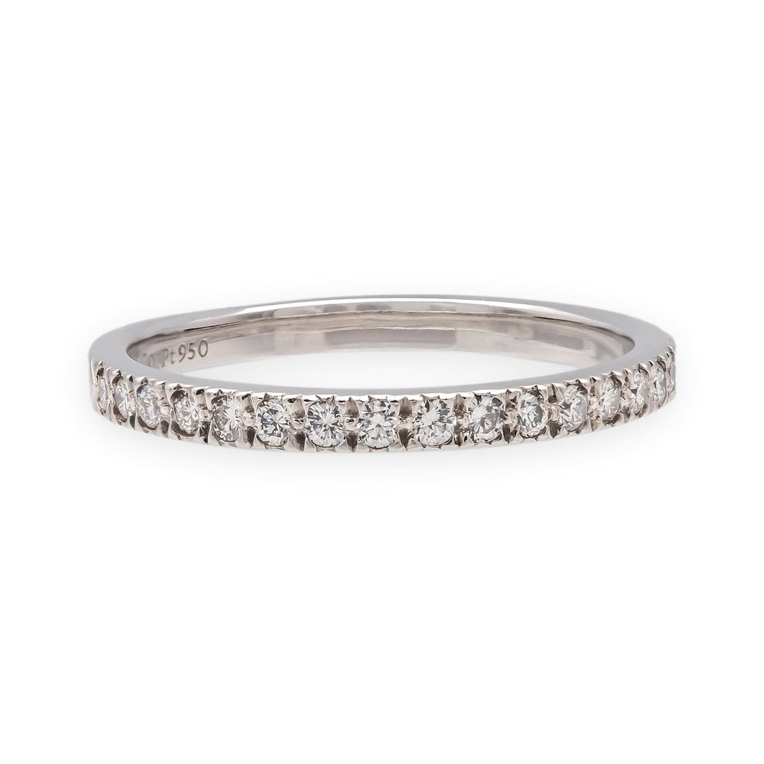 Tiffany & Co. Platinum Novo 2mm 0.18 cts Total Half-Circle Band Ring