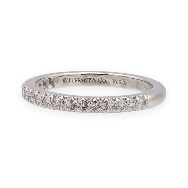 Tiffany & Co. Platinum Soleste Half Circle Round Diamond Band Ring w/Recpt