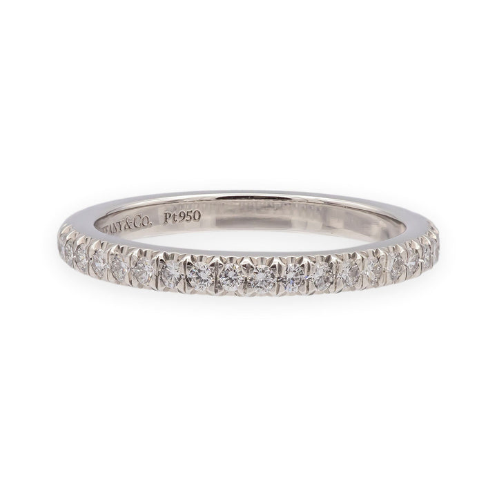 Tiffany & Co. Platinum Soleste Half Circle Round Diamond Band Ring w/Recpt