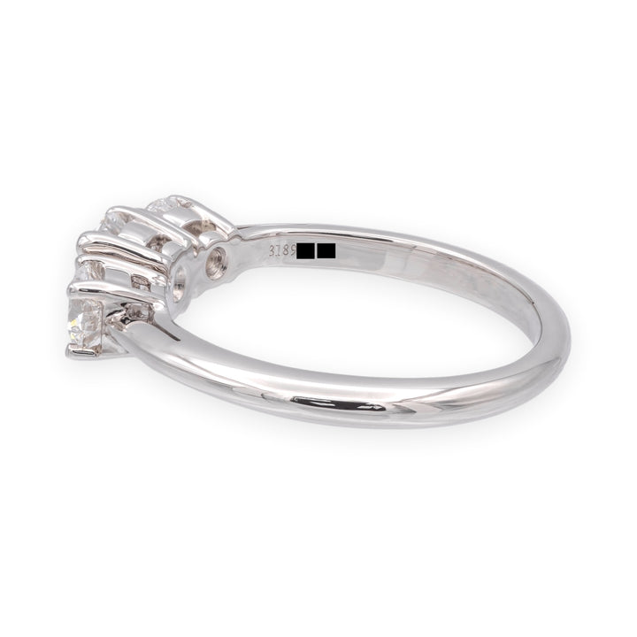 Tiffany & Co. Platinum Three Stone Diamond Engagement Ring 1.12ct Ttl. E VS