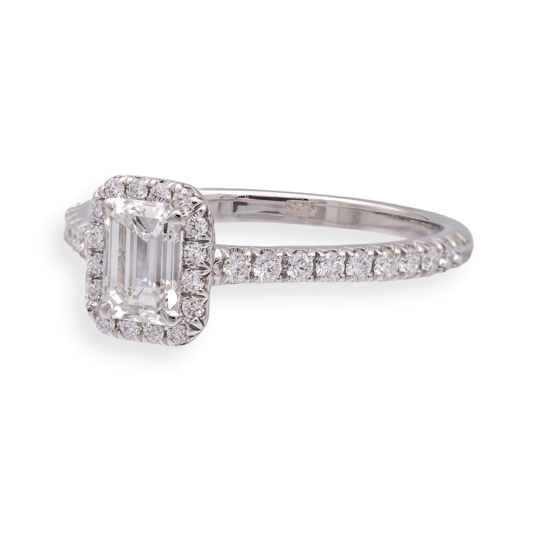 Tiffany & Co. Soleste .45 Ct Center Emerald Cut Diamond Engagement Ring
