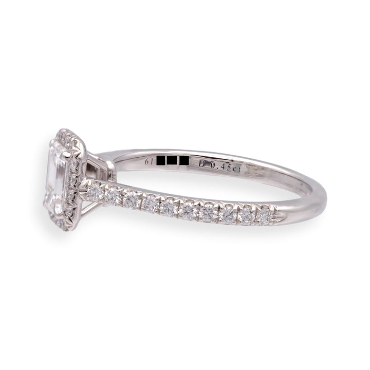 Tiffany & Co. Soleste .45 Ct Center Emerald Cut Diamond Engagement Ring