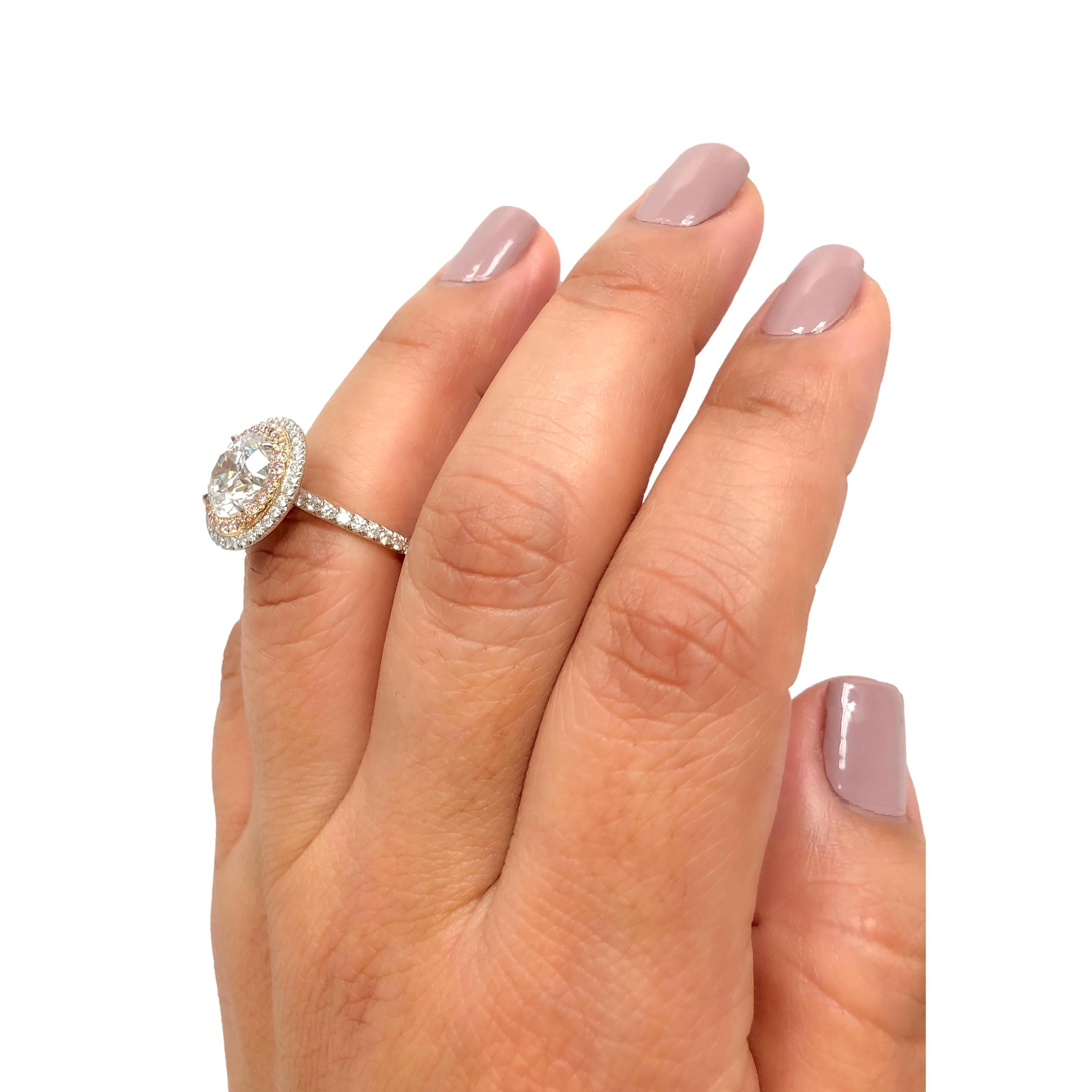 Tiffany Co. Soleste 3.54 Ct F VVS2 Cntr Diamond engagement Ring Pink Diamonds