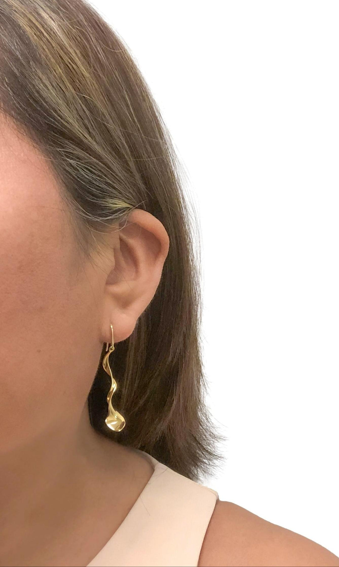 Tiffany & Co. 18K Yellow Gold Frank Gehry Orchid Drop Earrings