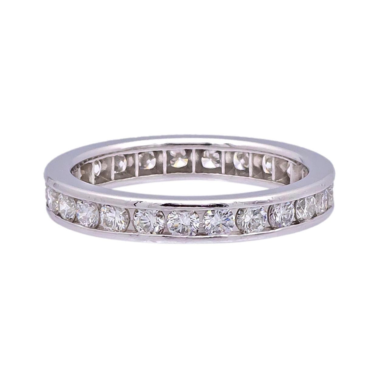 Tiffany Co Platinum full circle Diamond Eternity Band Ring 3mm .93 C The Diamond Oak