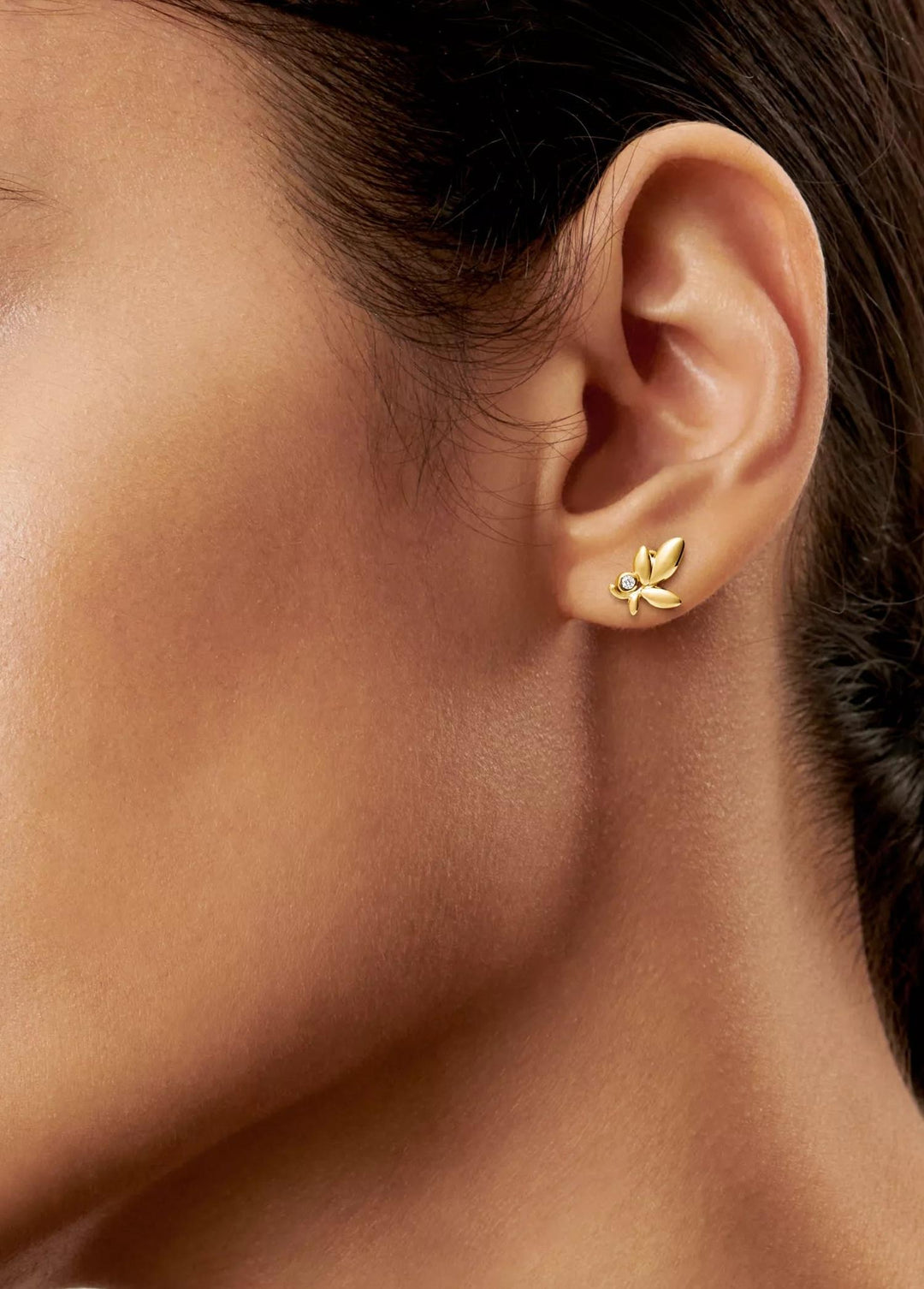 Tiffany & Co. Paloma Picasso 18K Yellow Gold Olive Leaf Diamond Stud Earrings