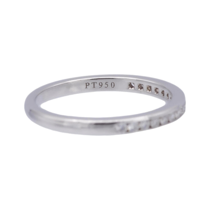 Tiffany & Co Platinum Half Circle Eternity Band Ring .17ct 2 mm Size 6