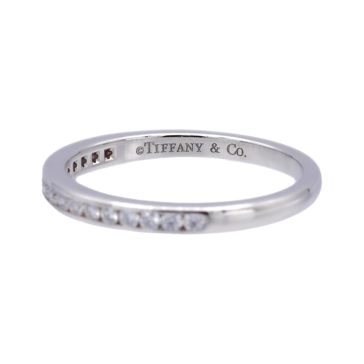 Tiffany & Co Platinum Half Circle Eternity Band Ring .17ct 2 mm Size 6