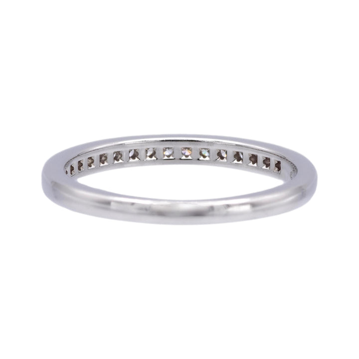 Tiffany & Co Platinum Half Circle Eternity Band Ring .17ct 2 mm Size 6