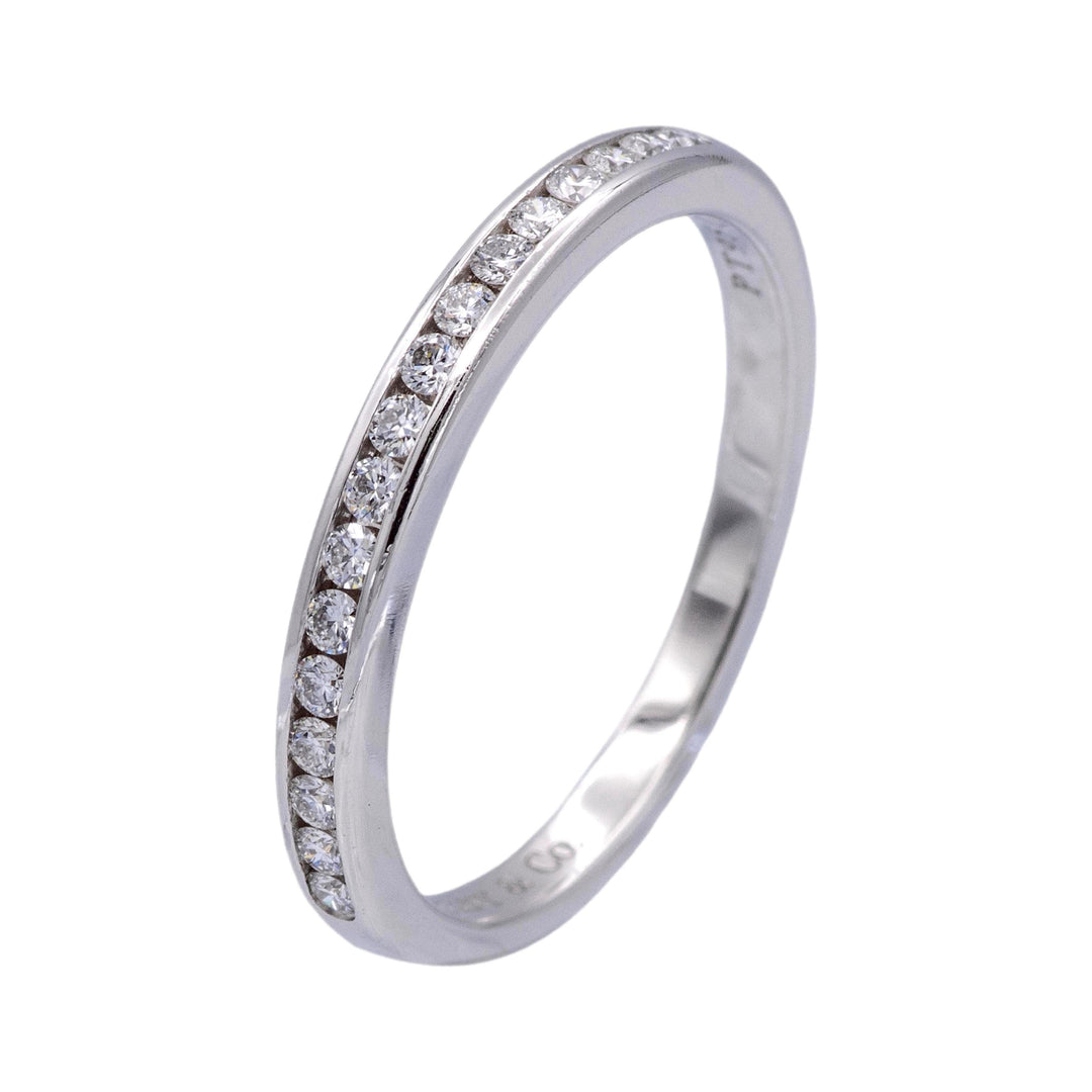 Tiffany & Co Platinum Half Circle Eternity Band Ring .17ct 2 mm Size 6
