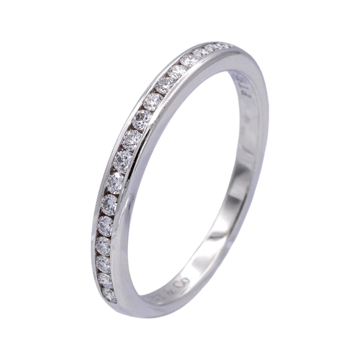 Tiffany & Co Platinum Half Circle Eternity Band Ring .17ct 2 mm Size 6