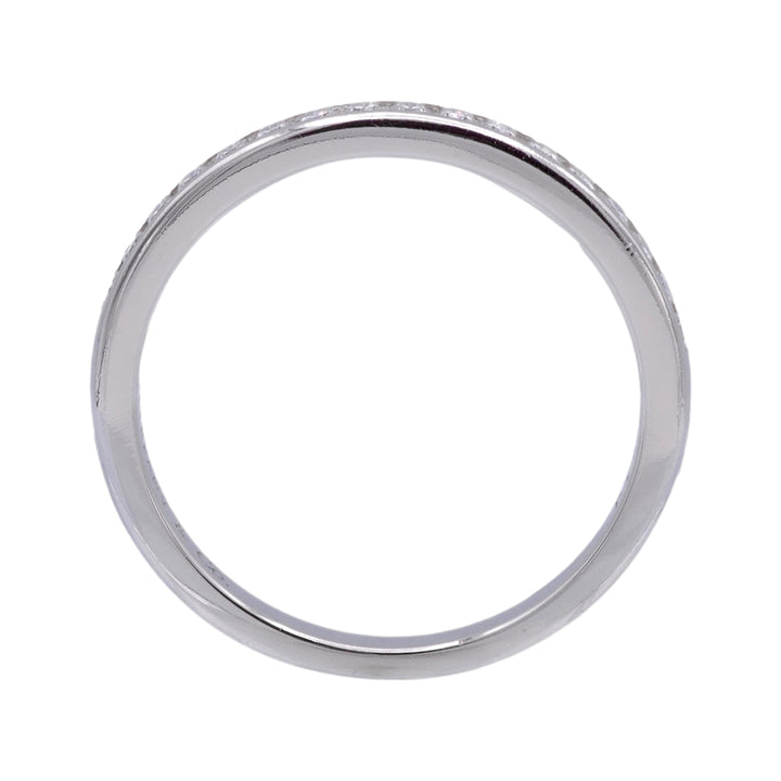 Tiffany & Co Platinum Half Circle Eternity Band Ring .17ct 2 mm Size 6