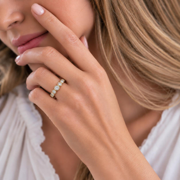 Tiffany & Co. 18K Rose Gold Half Circle graduated Bezel Jazz Diamond Band Ring