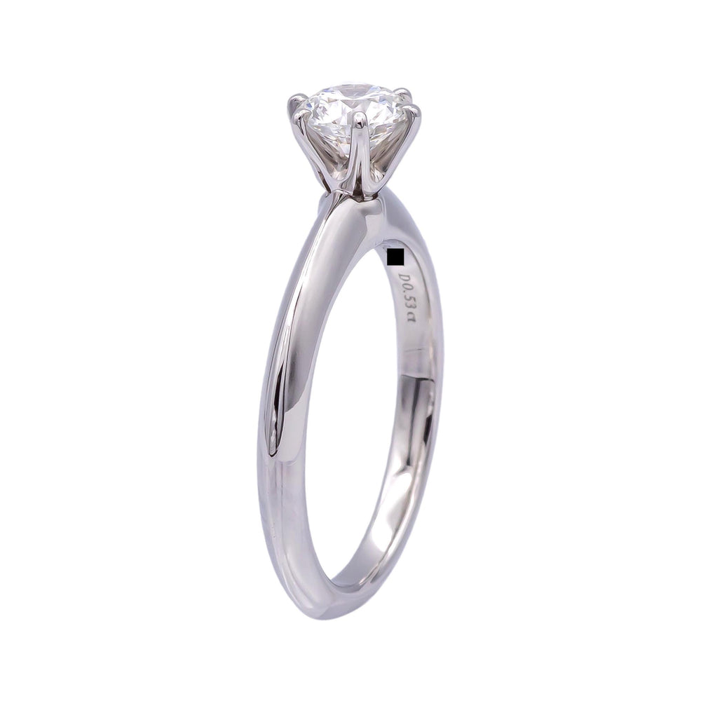 Tiffany & Co. Round Brilliant .53 ct H VS1 Diamond Solitaire Ring in Platinum