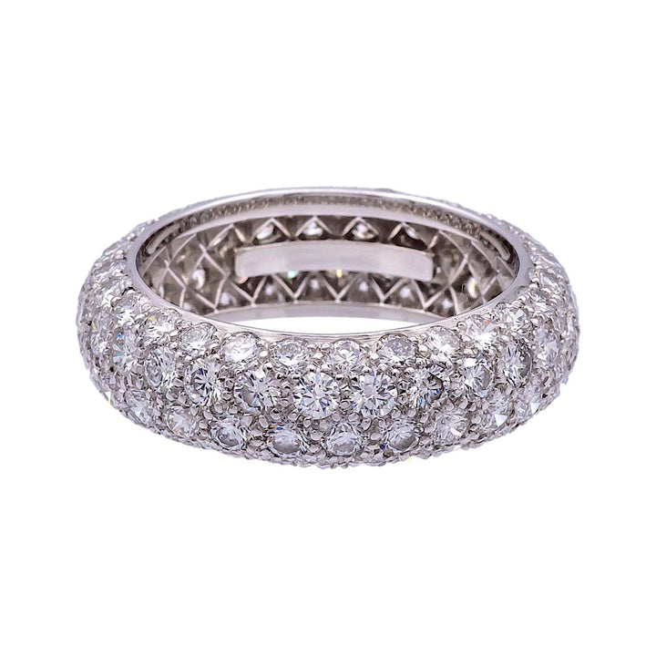 Tiffany & Co. 4 Row Etoile Diamond Pave Platinum Band Ring – 3.25 cts, Size 5.5