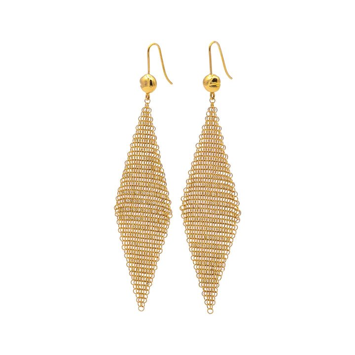 Vintage Tiffany & Co. Elsa Peretti 18K Y Gold Mesh Dangle Drop Earrings (1981)