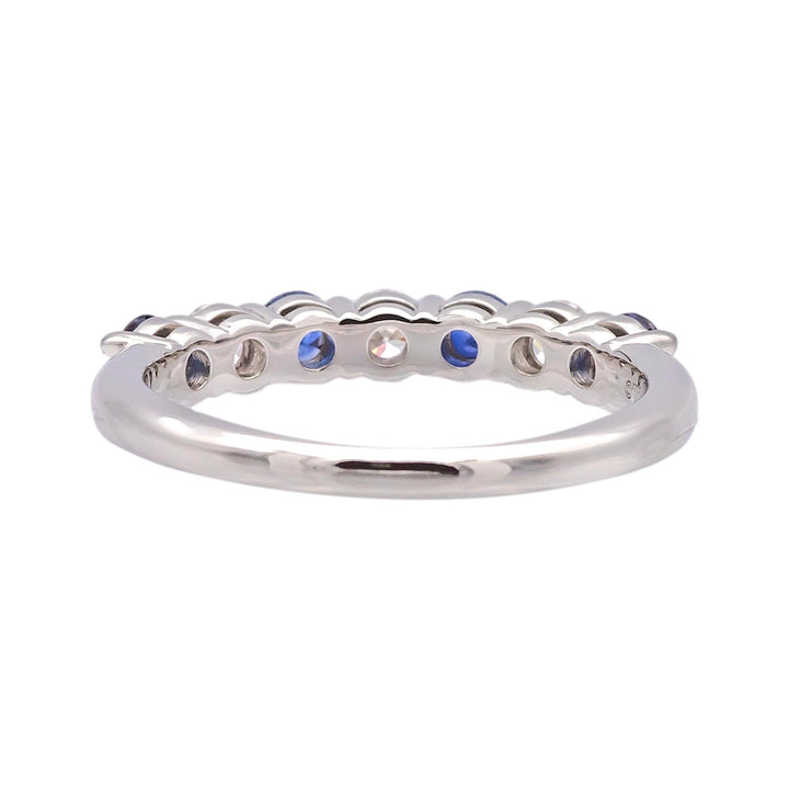 Tiffany & Co Platinum 7 Stone Forever Half Circle Diamond Sapphire Band Ring 3mm