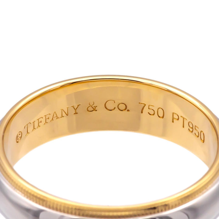 Tiffany & Co. Together Milgrain Band Ring Platinum & 18K Gold, Size 8