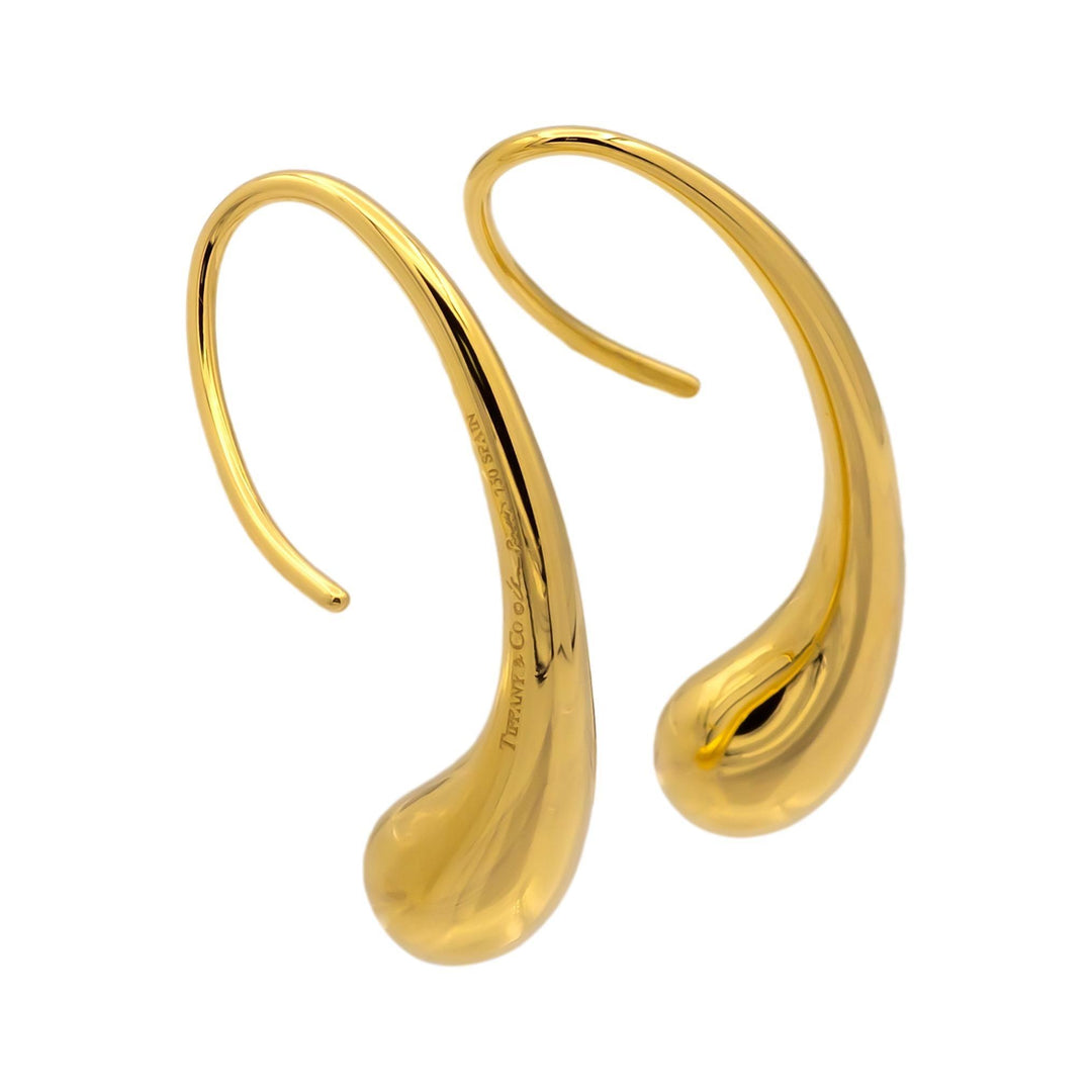 Tiffany & Co. Elsa Peretti 18K Yellow Gold Teardrop Earrings, Spain, Early 2000s