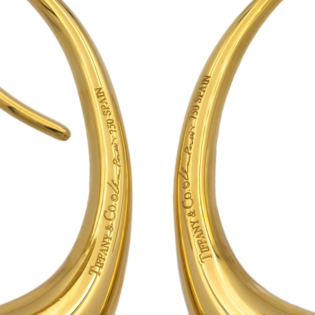 Tiffany & Co. Elsa Peretti 18K Yellow Gold Teardrop Earrings, Spain, Early 2000s