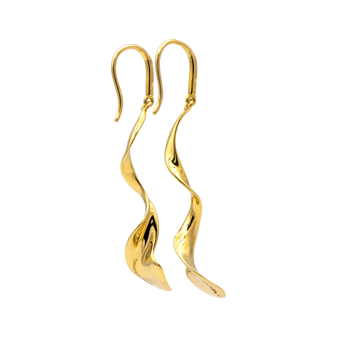 Tiffany & Co. 18K Yellow Gold Frank Gehry Orchid Drop Earrings