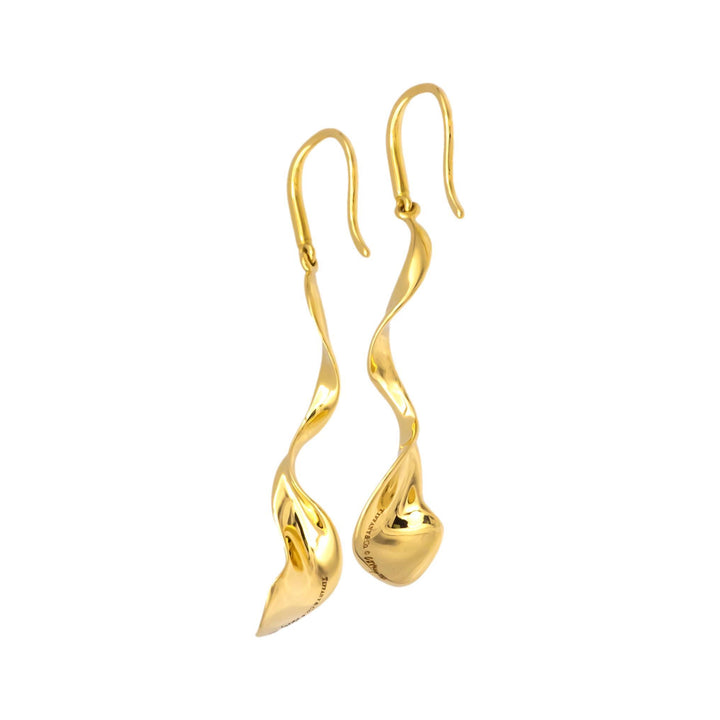 Tiffany & Co. 18K Yellow Gold Frank Gehry Orchid Drop Earrings