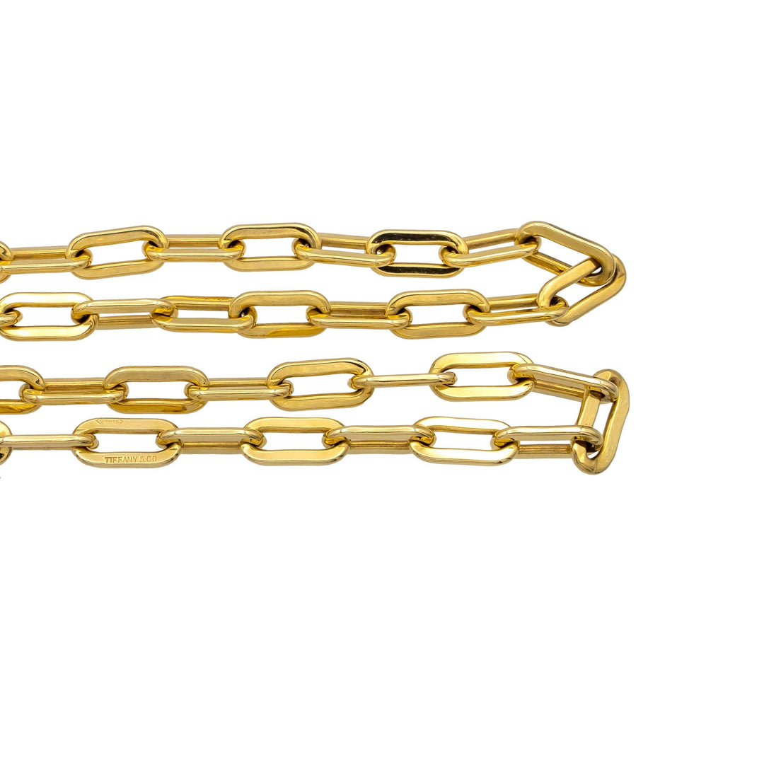 Vintage Tiffany & Co. 14K Yellow Gold Paper Clip Chain Necklace 36" 1960s