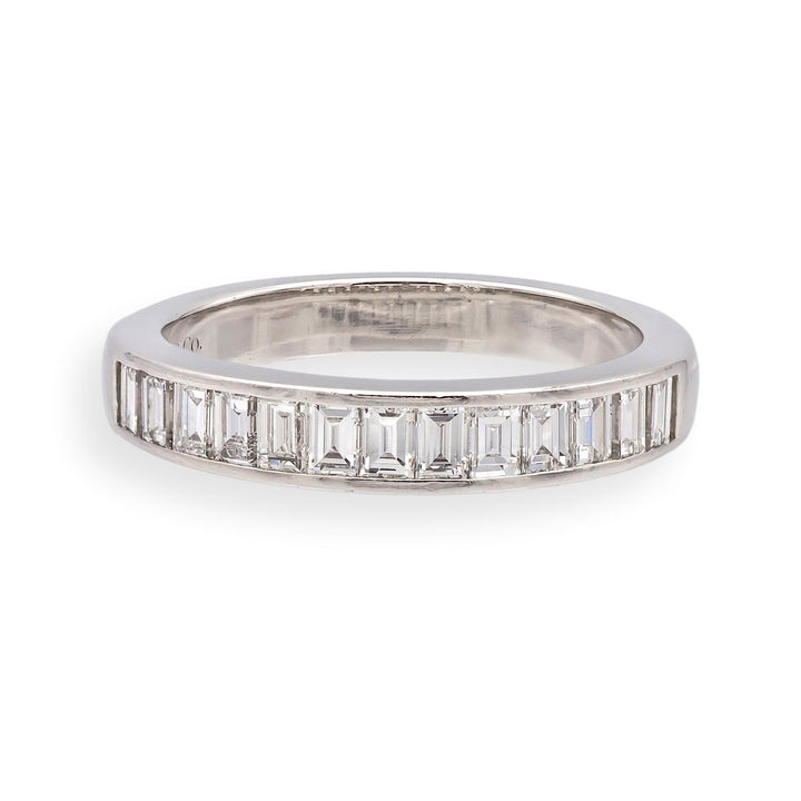 Tiffany & Co. Platinum .90ct F VS Baguette Diamond Channel Band Ring Size 8.5