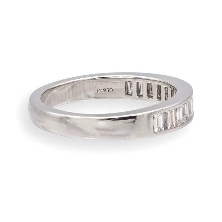 Tiffany & Co. Platinum .90ct F VS Baguette Diamond Channel Band Ring Size 8.5