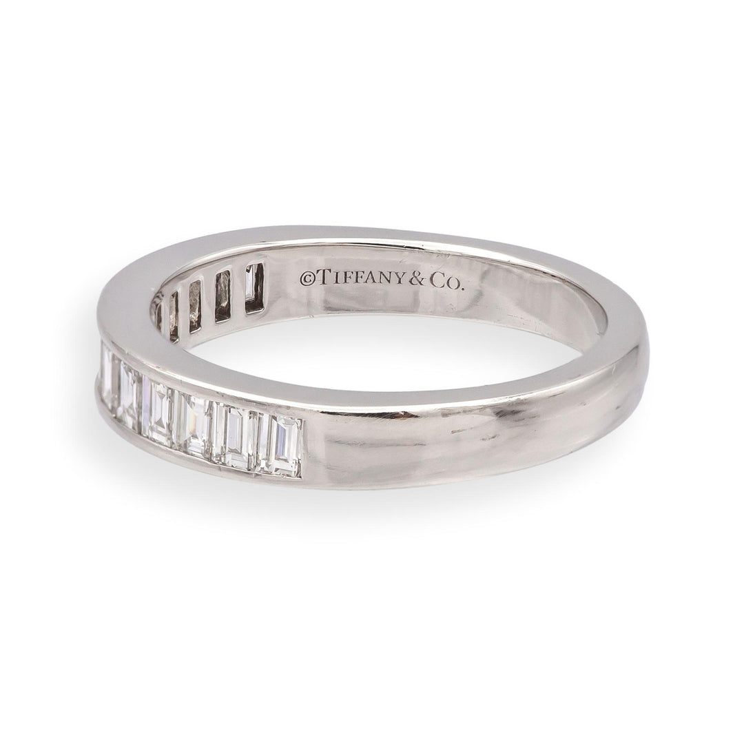 Tiffany & Co. Platinum .90ct F VS Baguette Diamond Channel Band Ring Size 8.5