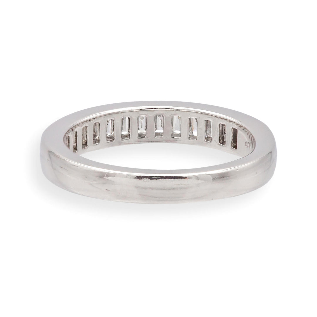 Tiffany & Co. Platinum .90ct F VS Baguette Diamond Channel Band Ring Size 8.5