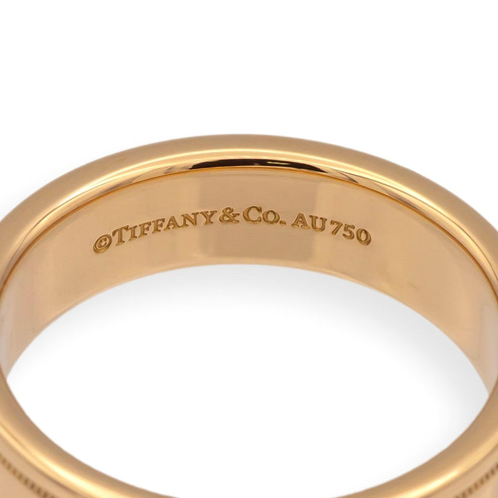 Tiffany & Co. 18K Rose Gold Double Milgrain Men's Wedding Band Ring Size 10