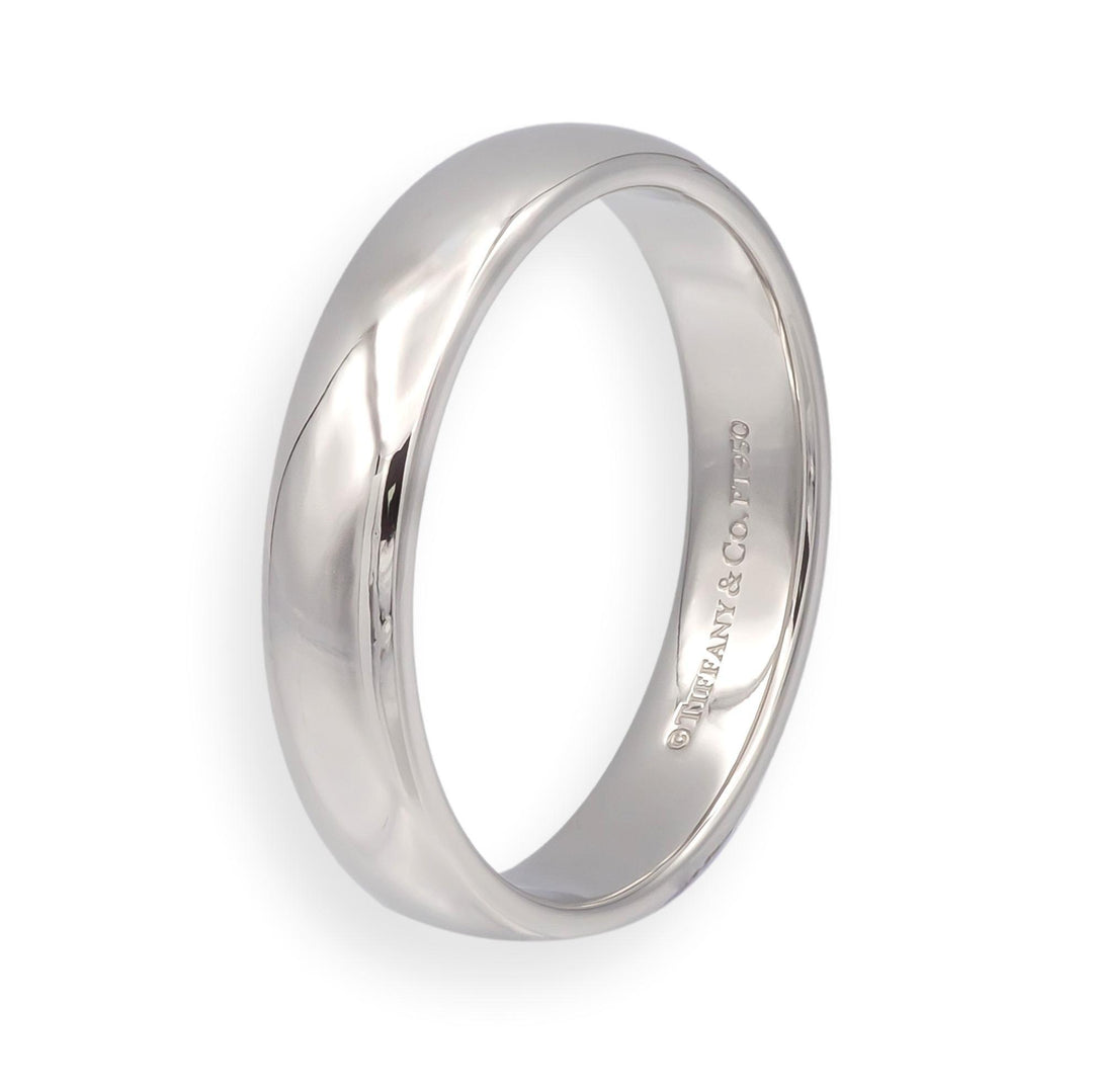 Tiffany & Co. Forever Platinum 4.5mm Wedding Band Ring Size 8.5, Box Included